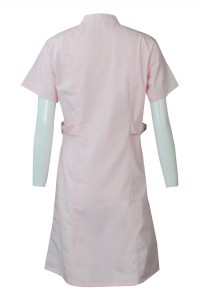 SKNU006 design round neck short sleeve nurse uniform online order summer nurse clothing nurse clothing manufacturer side view